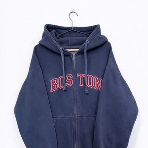 Boston Navy Zip-Up Hoodie | Size L